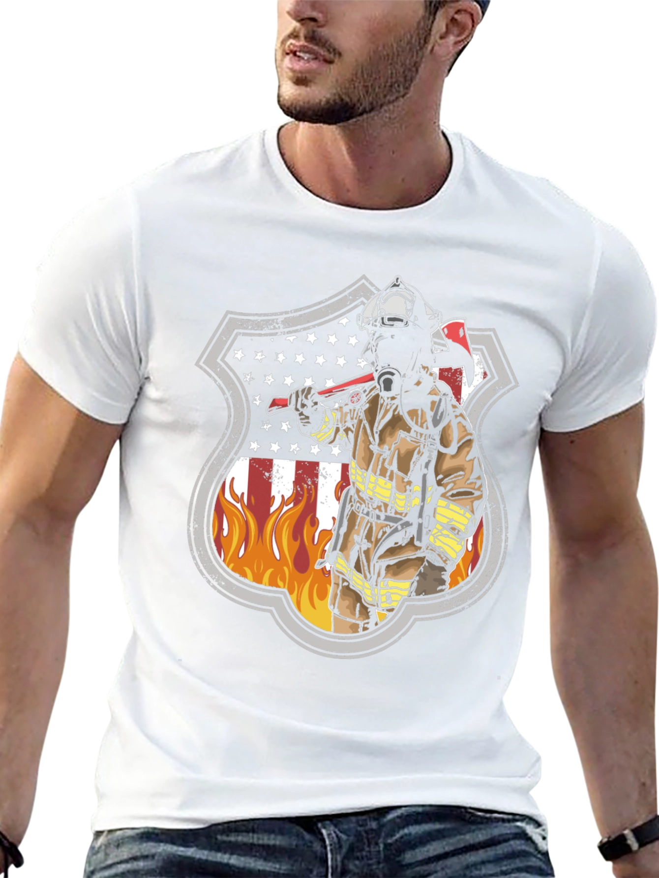Firefighter Shield Graphic T-Shirt