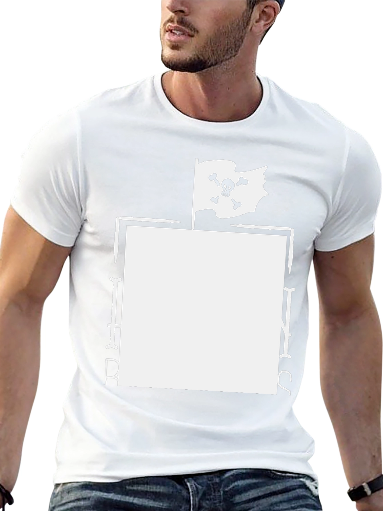 Pirate Flag Graphic T-Shirt - Black Cotton Tee