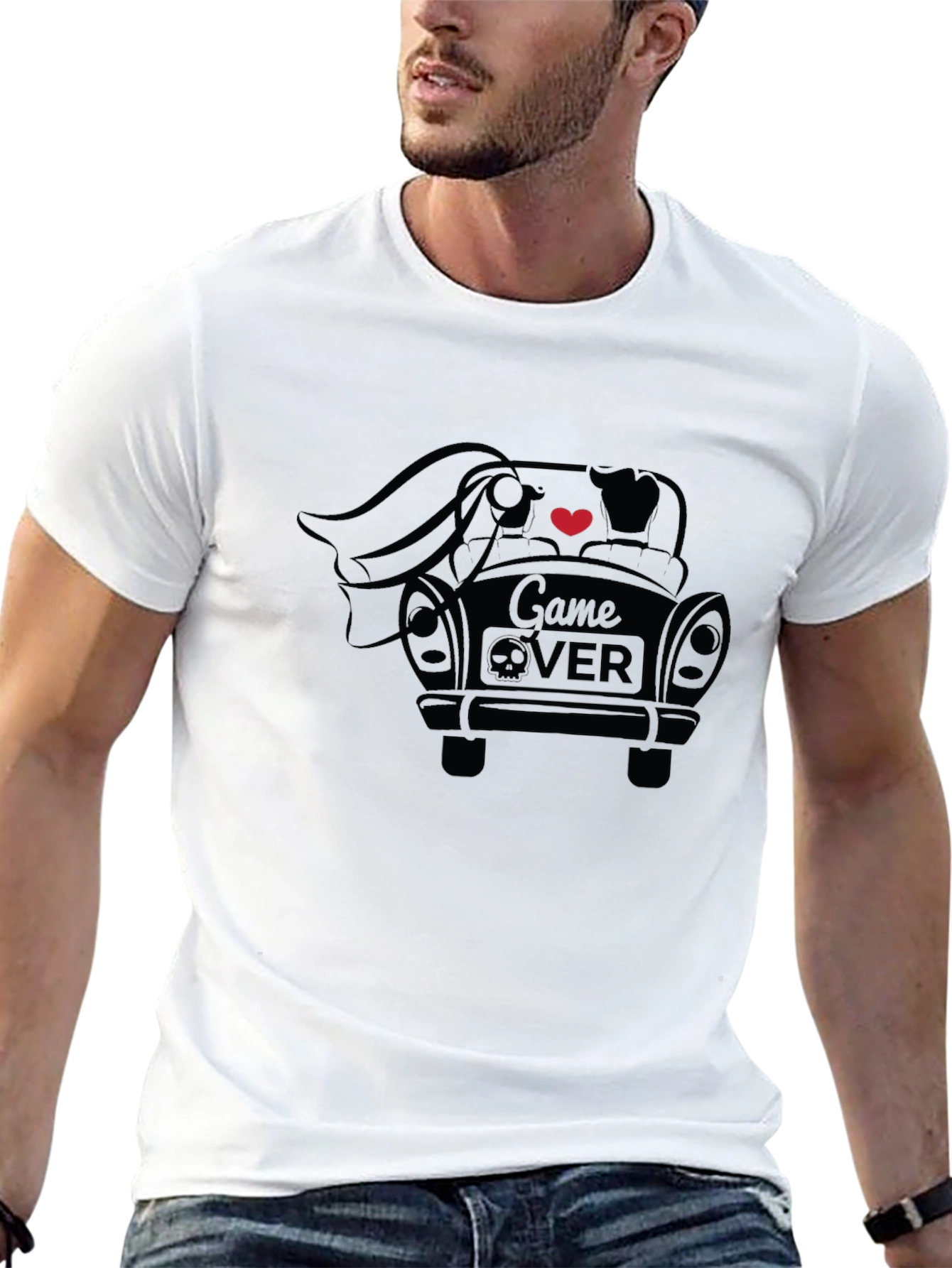 Game Over Wedding T-Shirt - Black