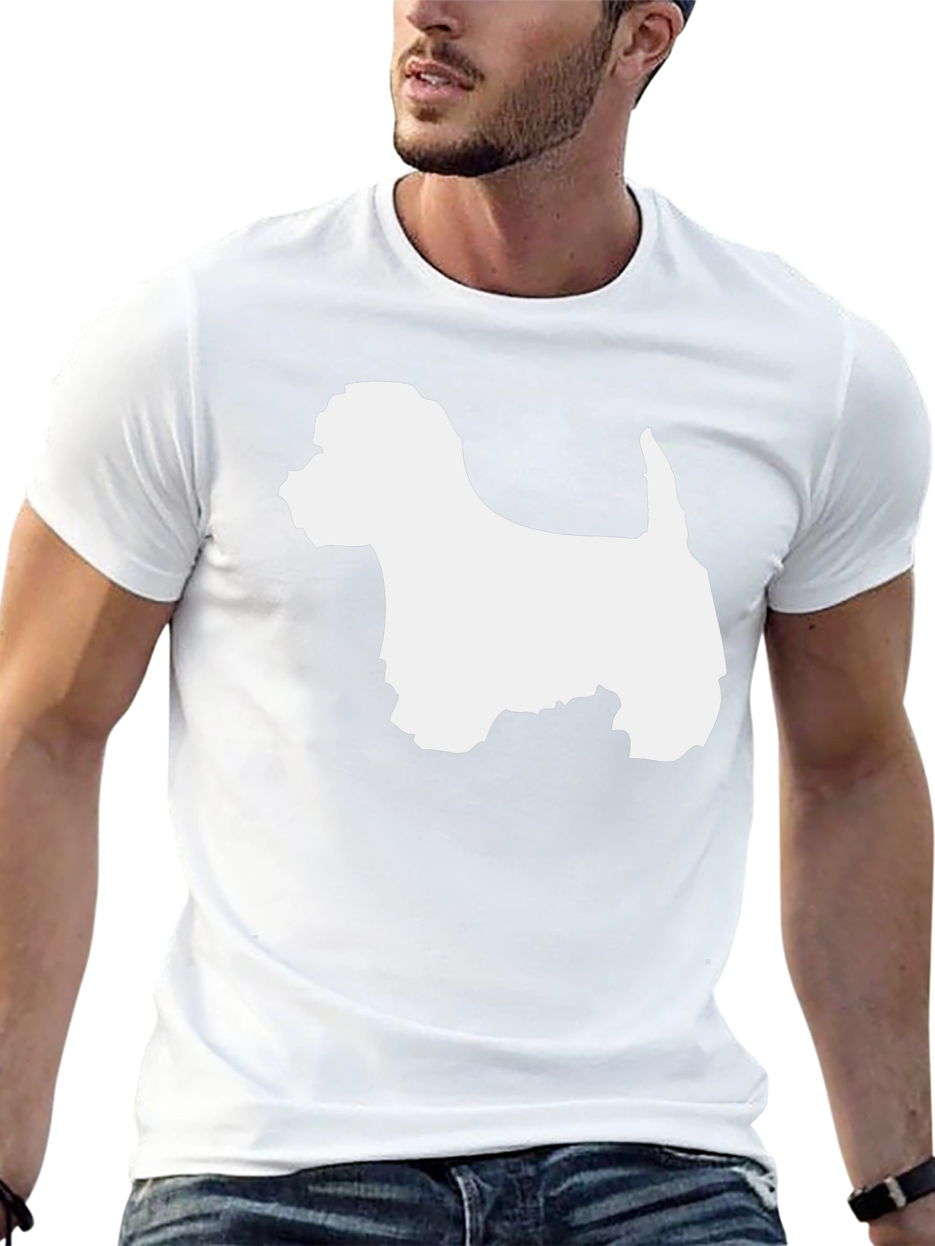 Westie Dog Silhouette Graphic T-Shirt - Black