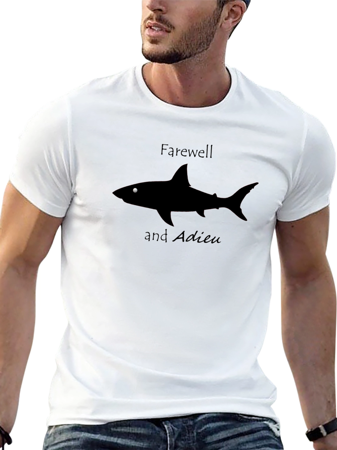 Farewell Shark Tee - Mens Black Graphic T-Shirt