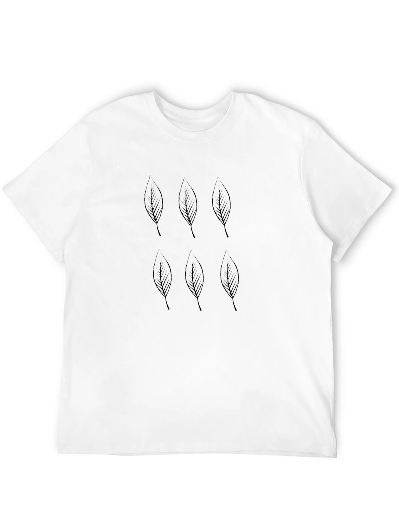 Leaf Pattern Black T-Shirt for Men