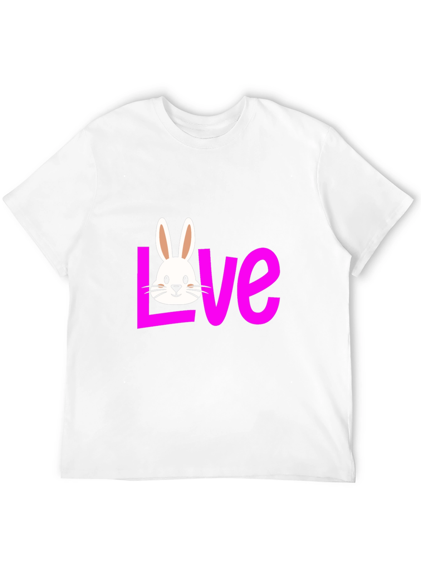 Love Bunny Graphic Tee - Black Casual T-Shirt