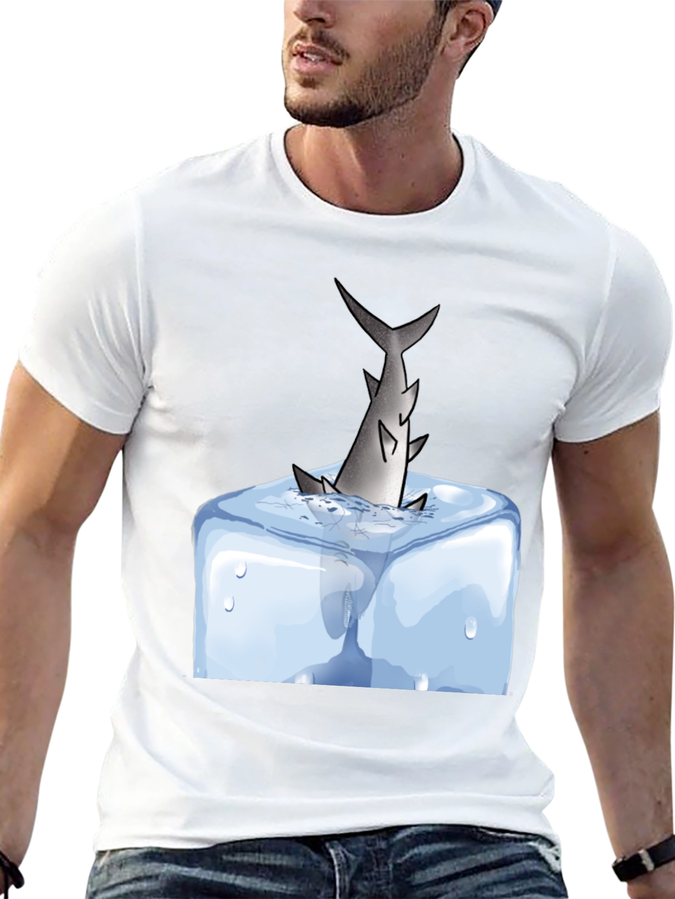 Shark in Ice T-Shirt - Cool Graphic Tee