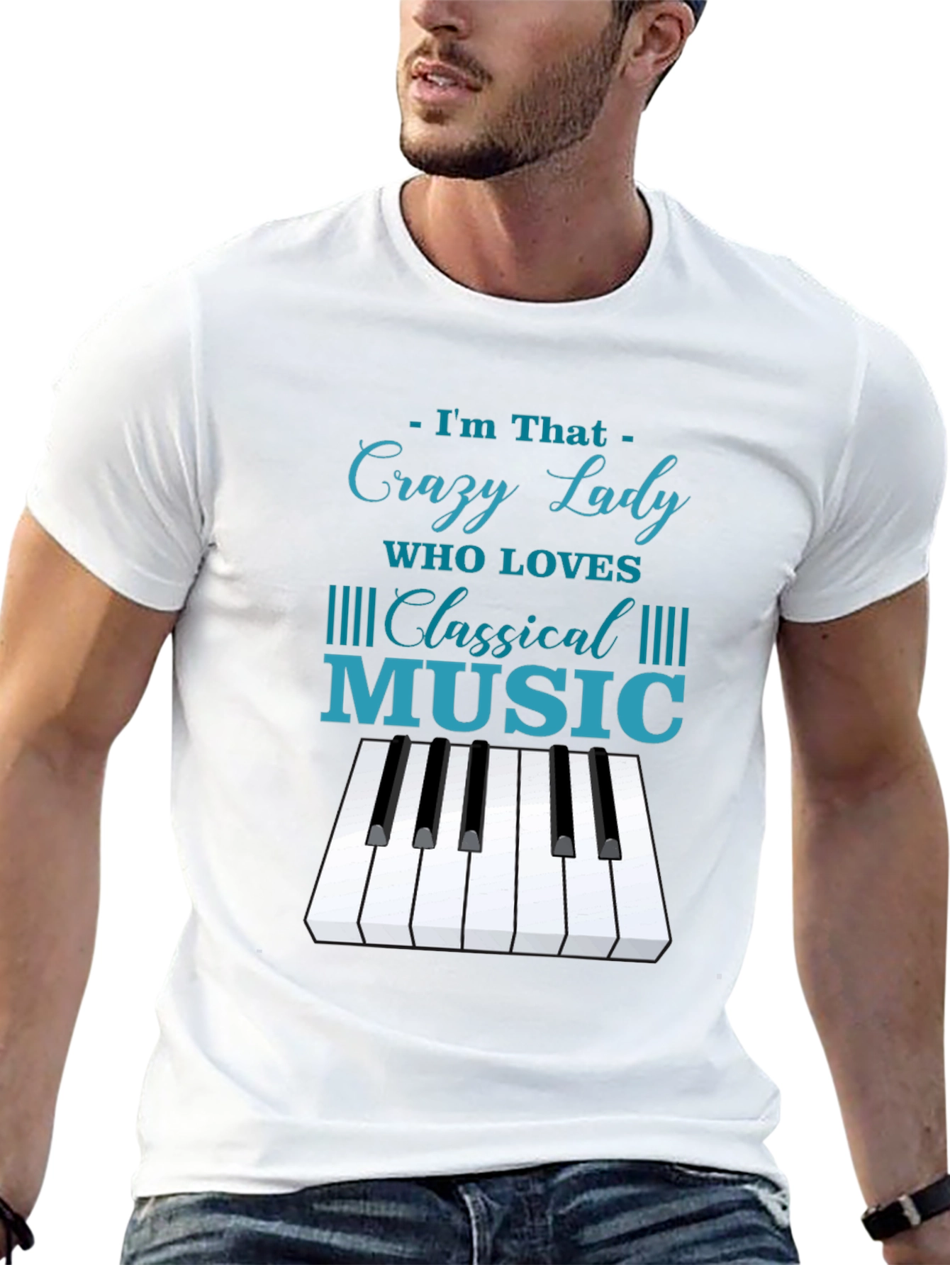 Crazy Lady Classical Music Piano Tee