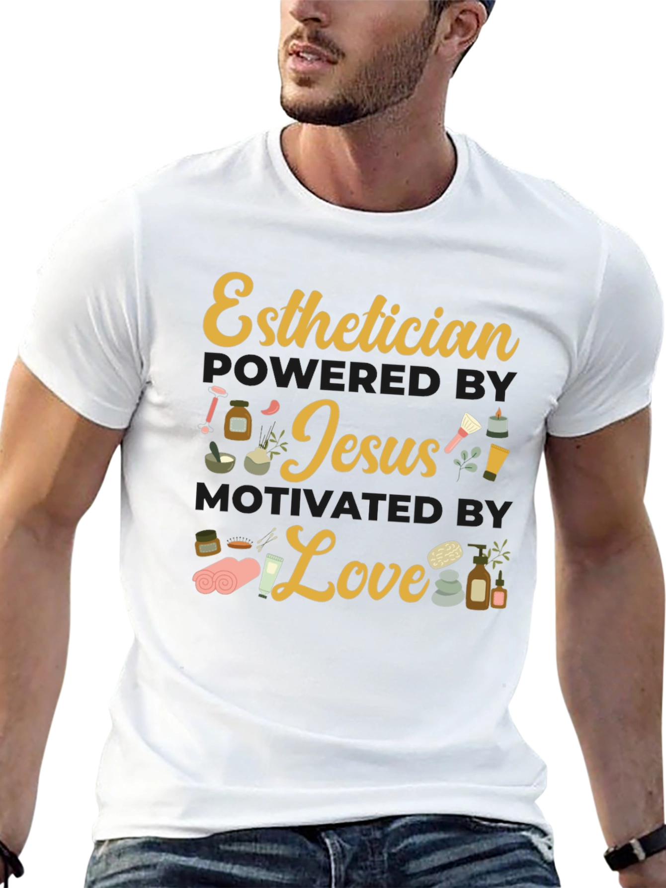 Esthetician Powered By Jesus Love T-Shirt