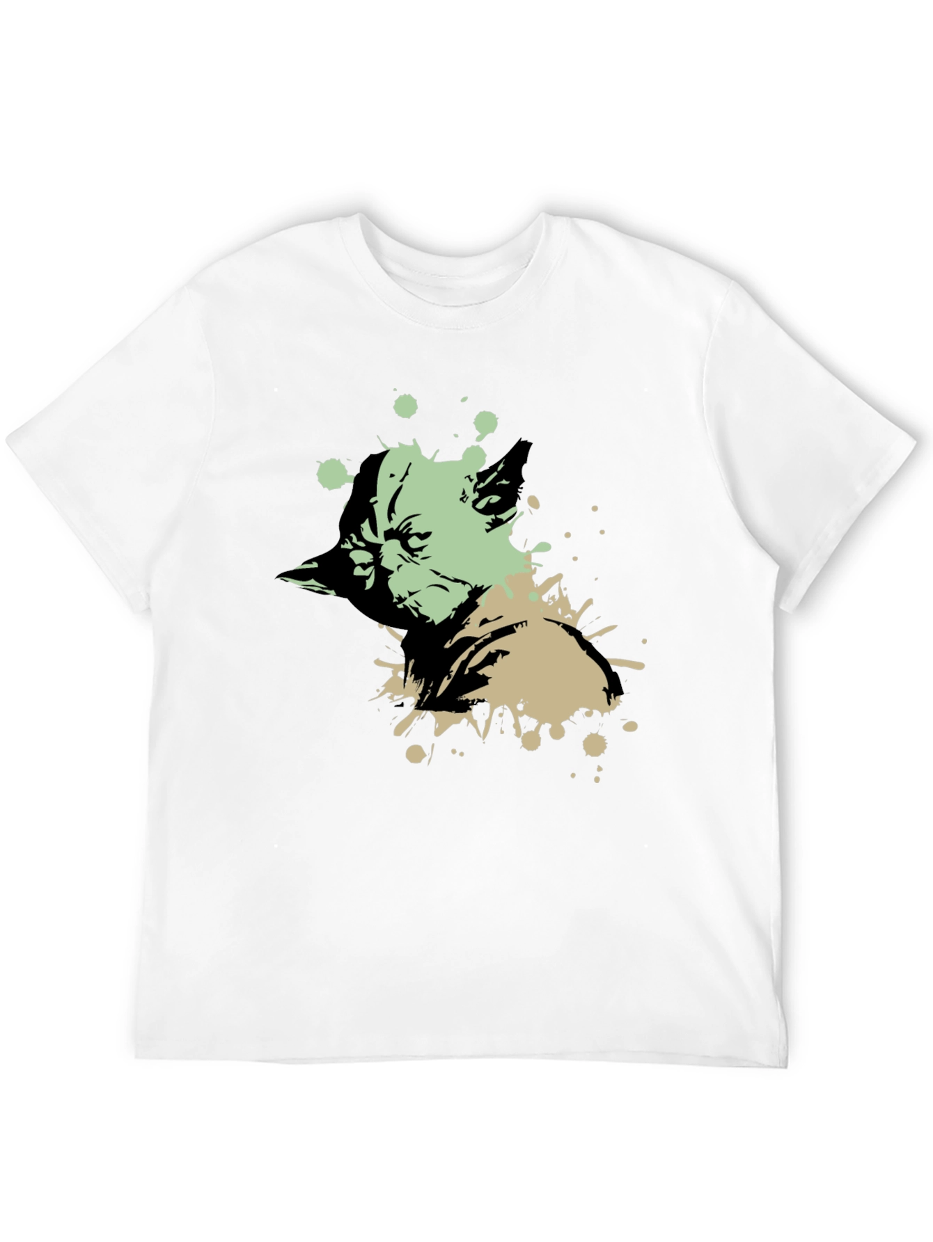 Yoda Splatter Graphic Black T-Shirt