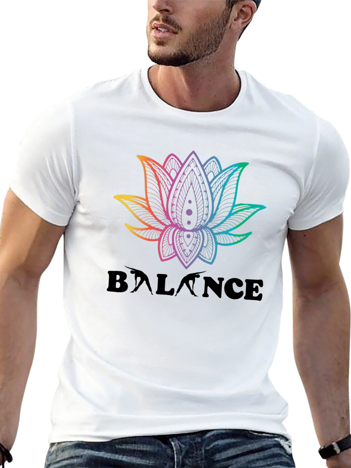 Balance Lotus T-Shirt - Rainbow Graphic Tee