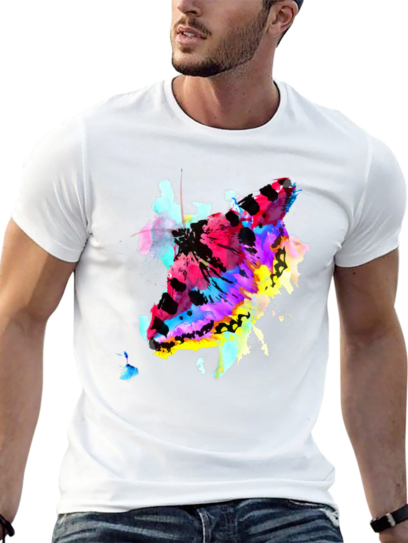 Abstract Butterfly Graphic Print Crew Neck T-Shirt