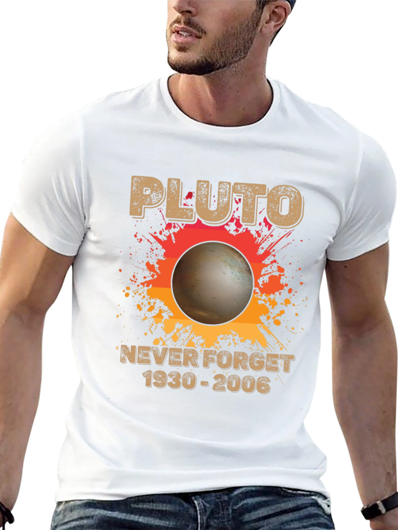 Pluto Never Forget T-Shirt Retro Space Design