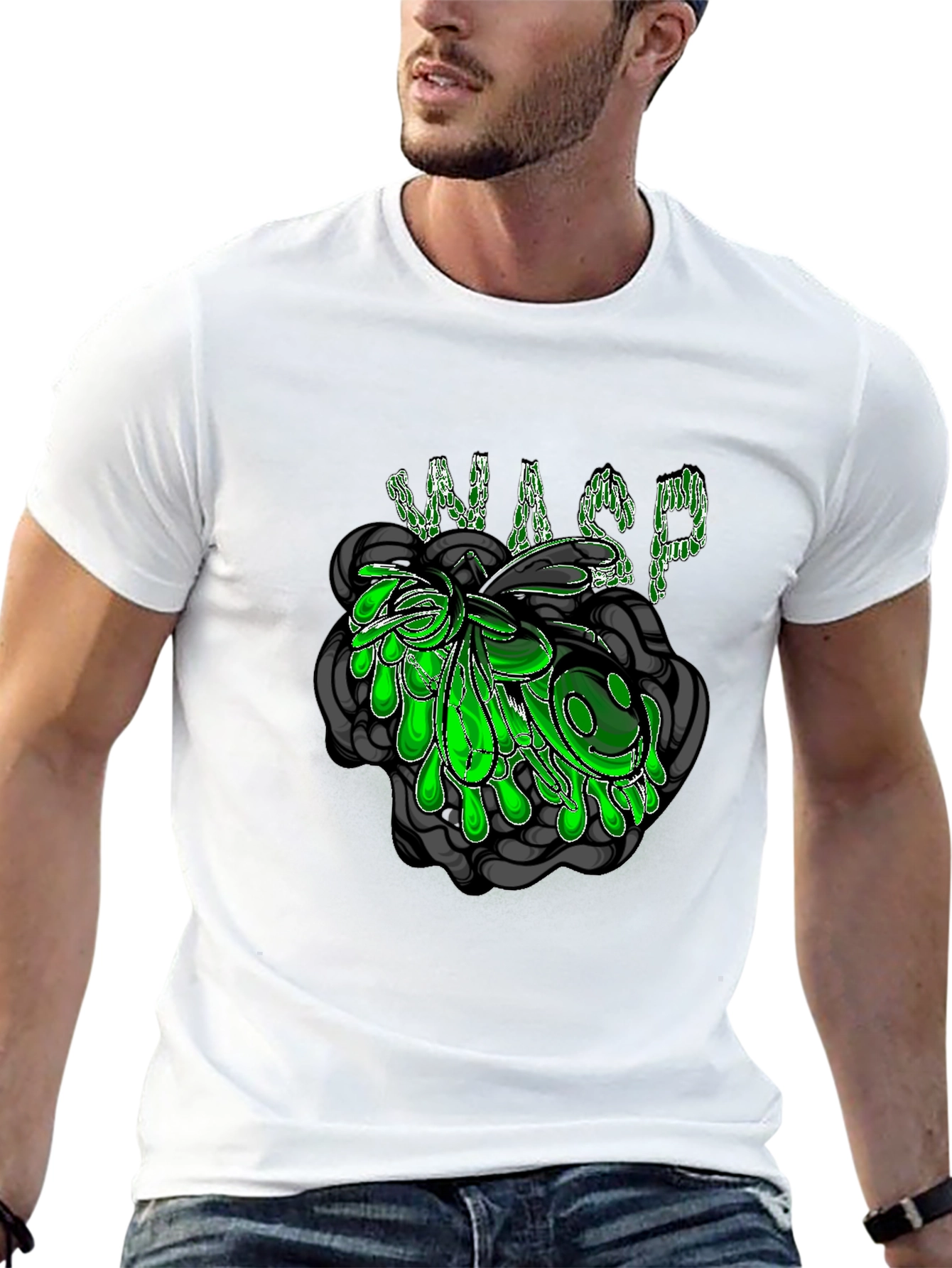 WASP Graphic Tee - Black Cotton T-Shirt