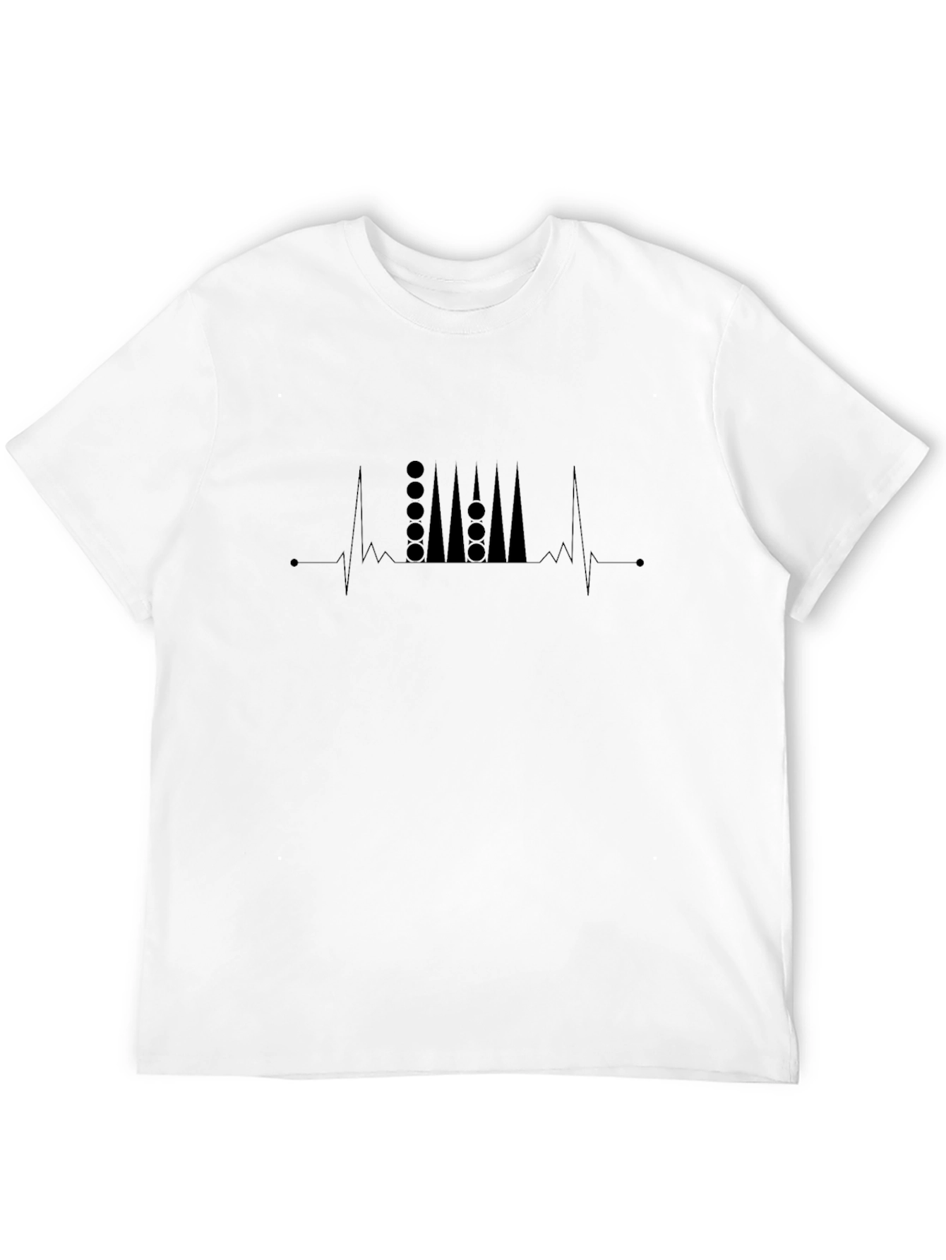 Backgammon Heartbeat Black T-Shirt
