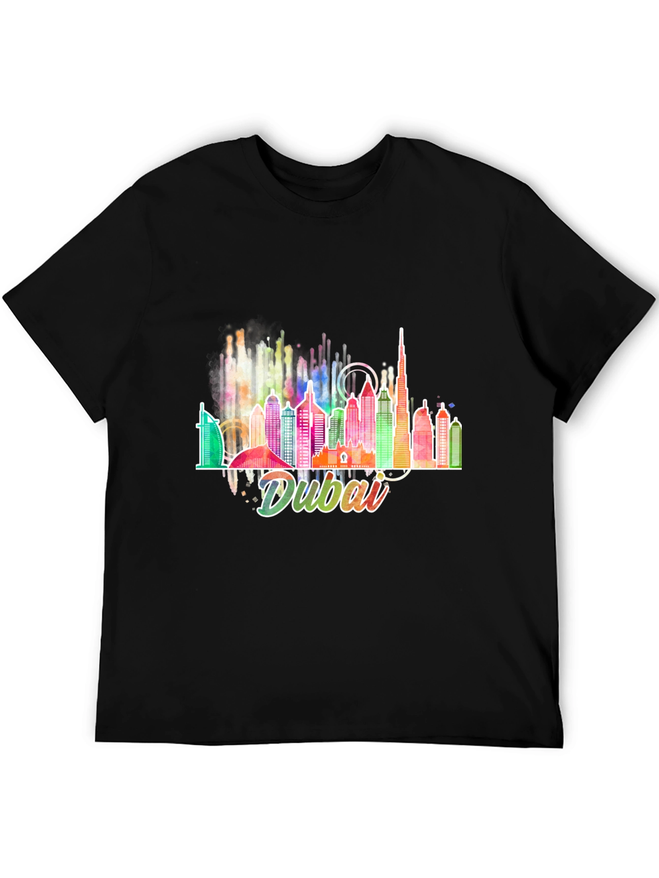 Dubai Skyline Graphic Black T-Shirt