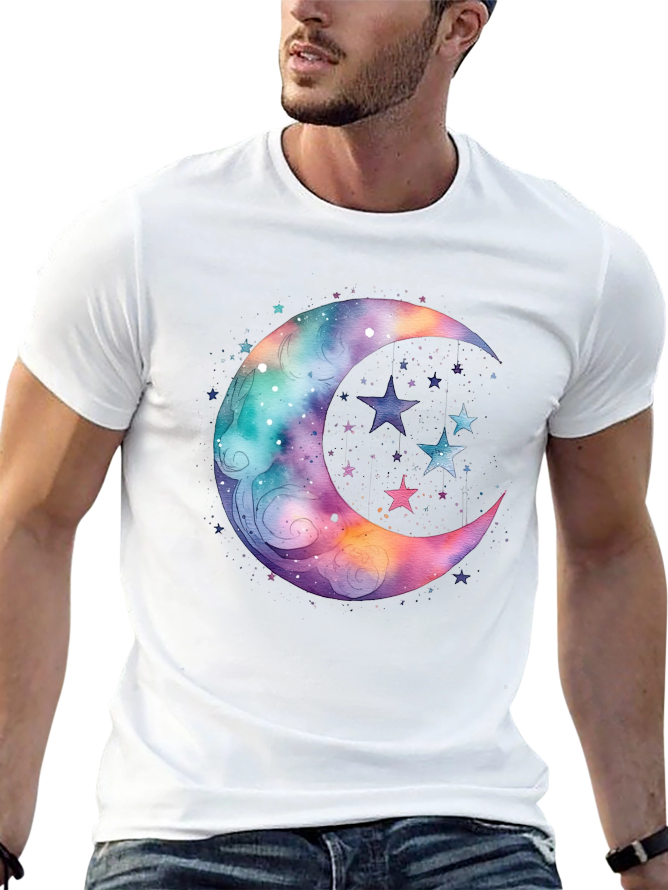 Celestial Moon & Stars Graphic Tee