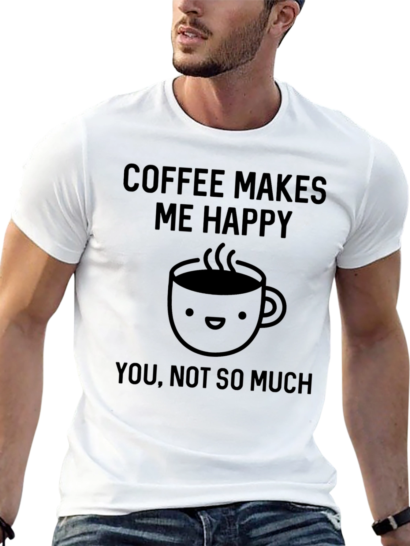 Coffee Makes Me Happy T-Shirt - Unisex Black