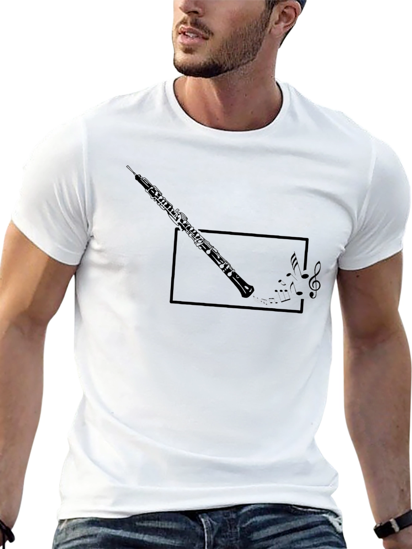 Musical Oboe T-Shirt - Black Graphic Tee