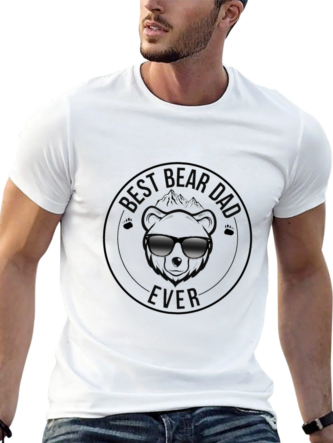 Best Bear Dad Ever Black T-Shirt
