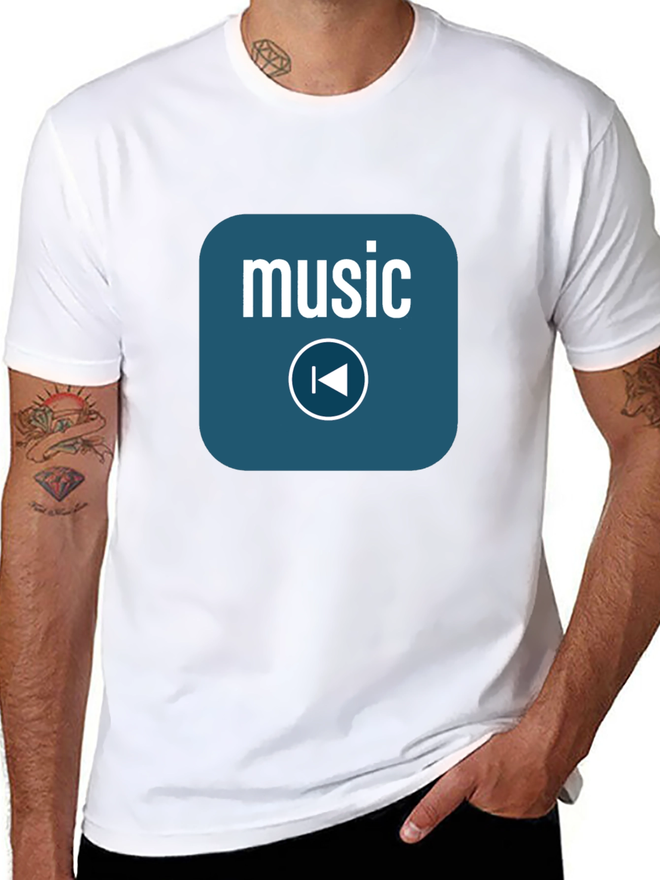 Music Player Black T-Shirt - Stylish Audio Design