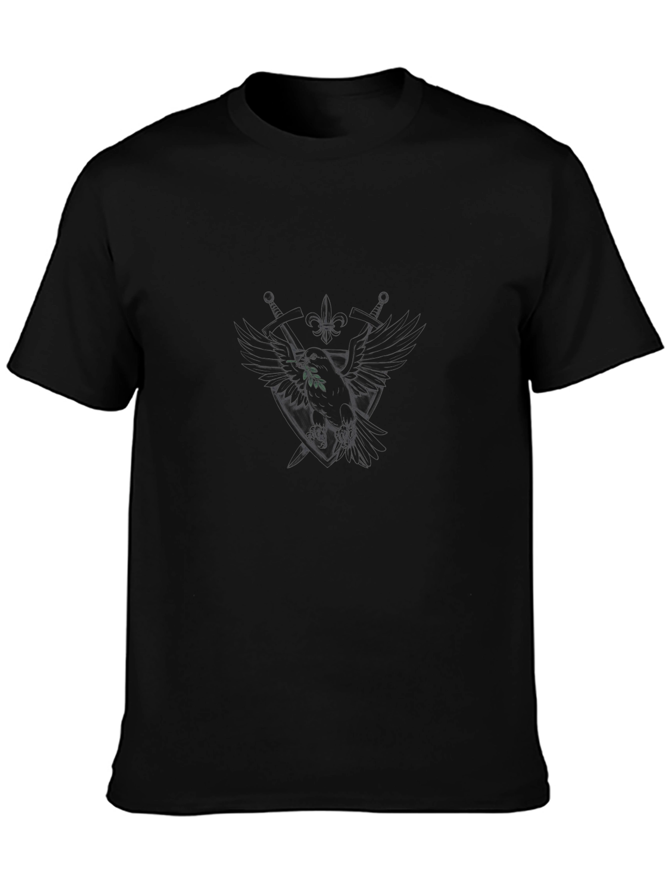 Mens Black Crew Neck Short Sleeve T-Shirt