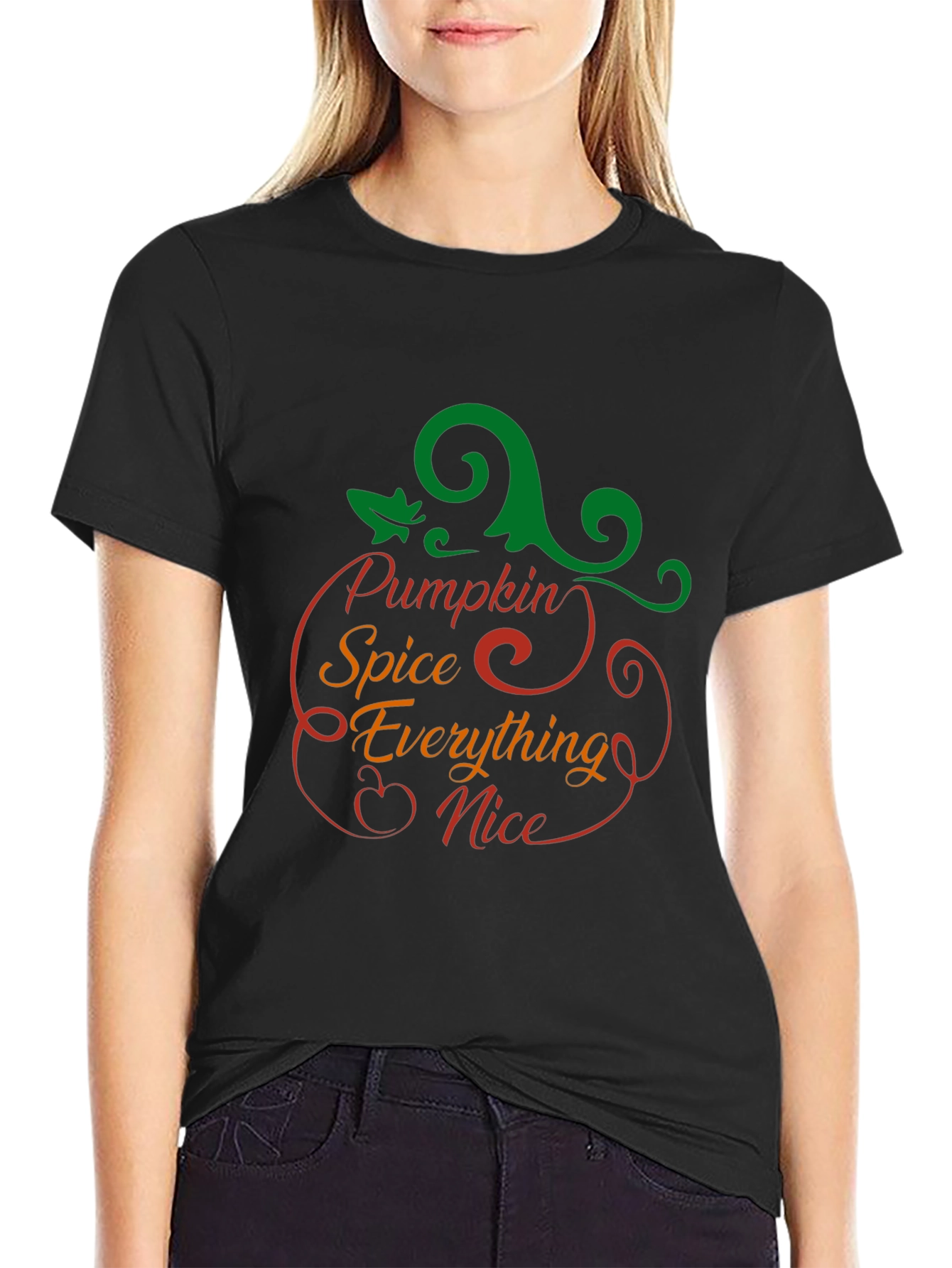Pumpkin Spice Everything Nice Black T-Shirt