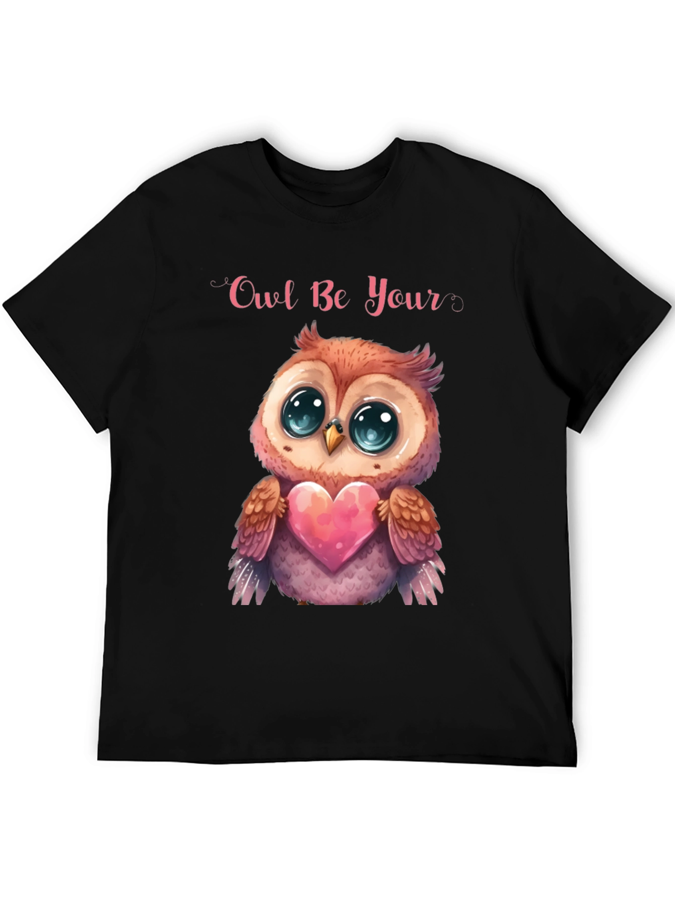 Owl Be Your Valentine Black T-Shirt