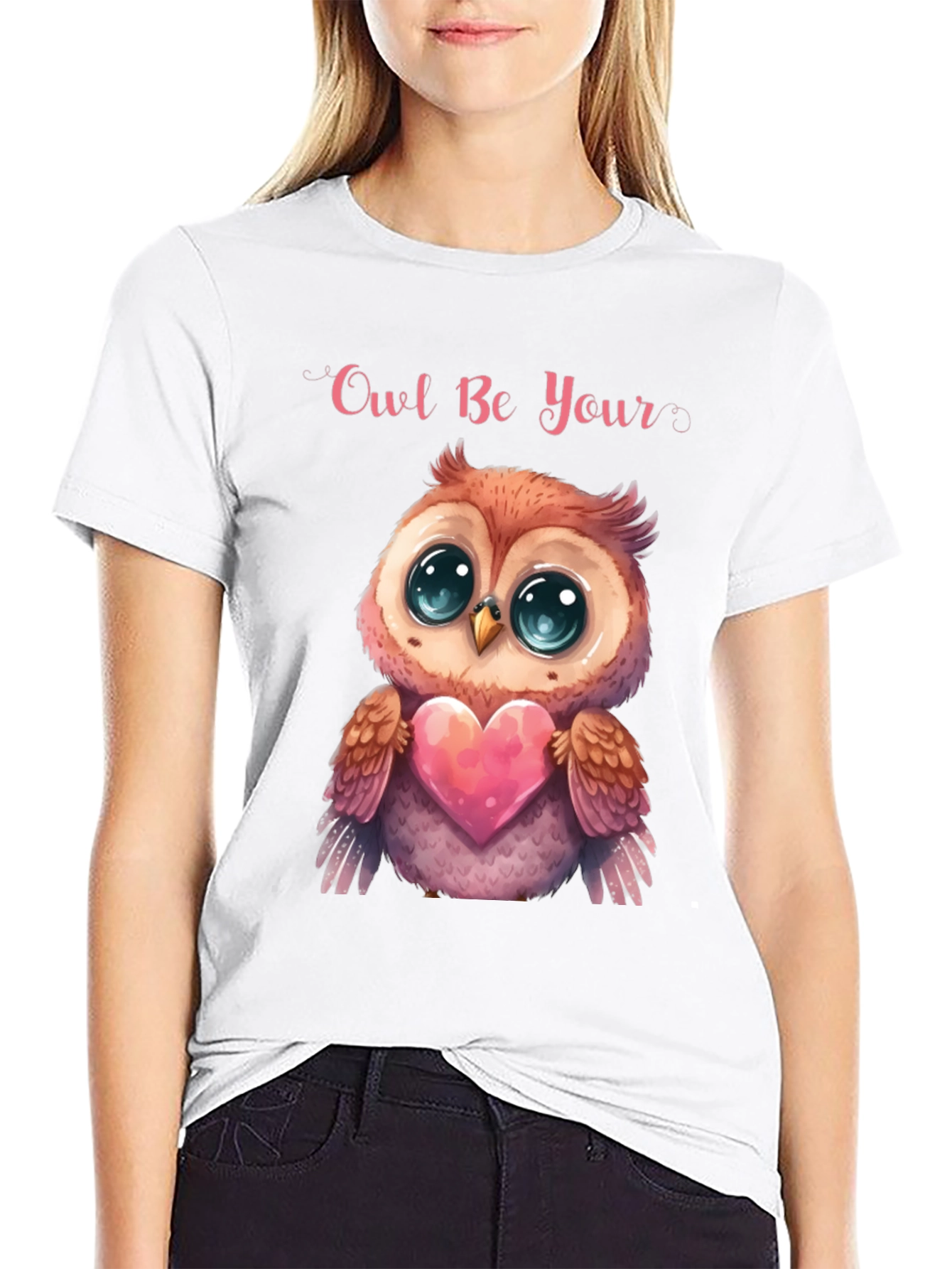 Owl Be Your Valentine Black T-Shirt