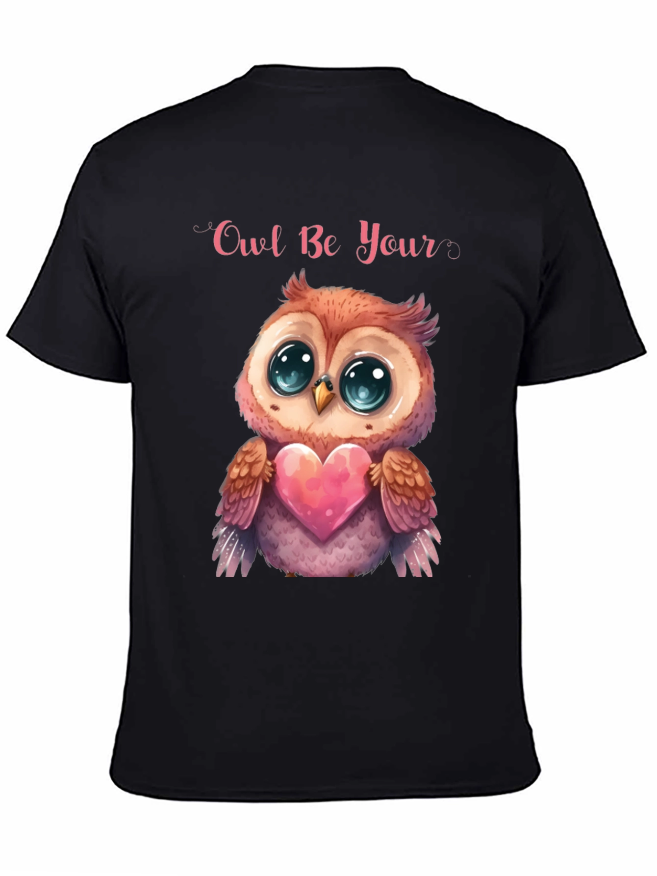 Owl Be Your Valentine Black T-Shirt