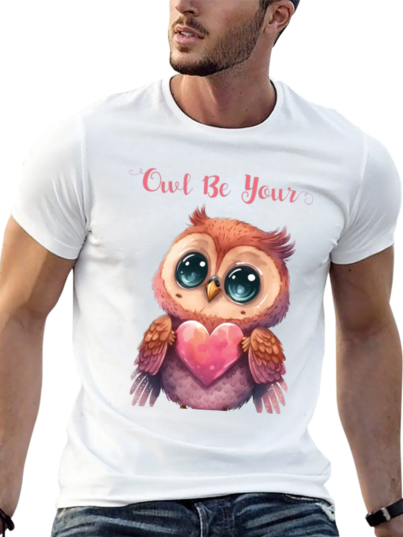 Owl Be Your Valentine Black T-Shirt