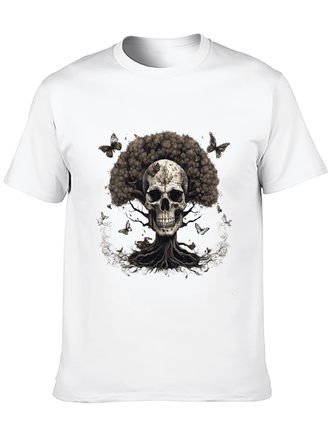 Skull & Tree Graphic Tee - Dark Aesthetic
