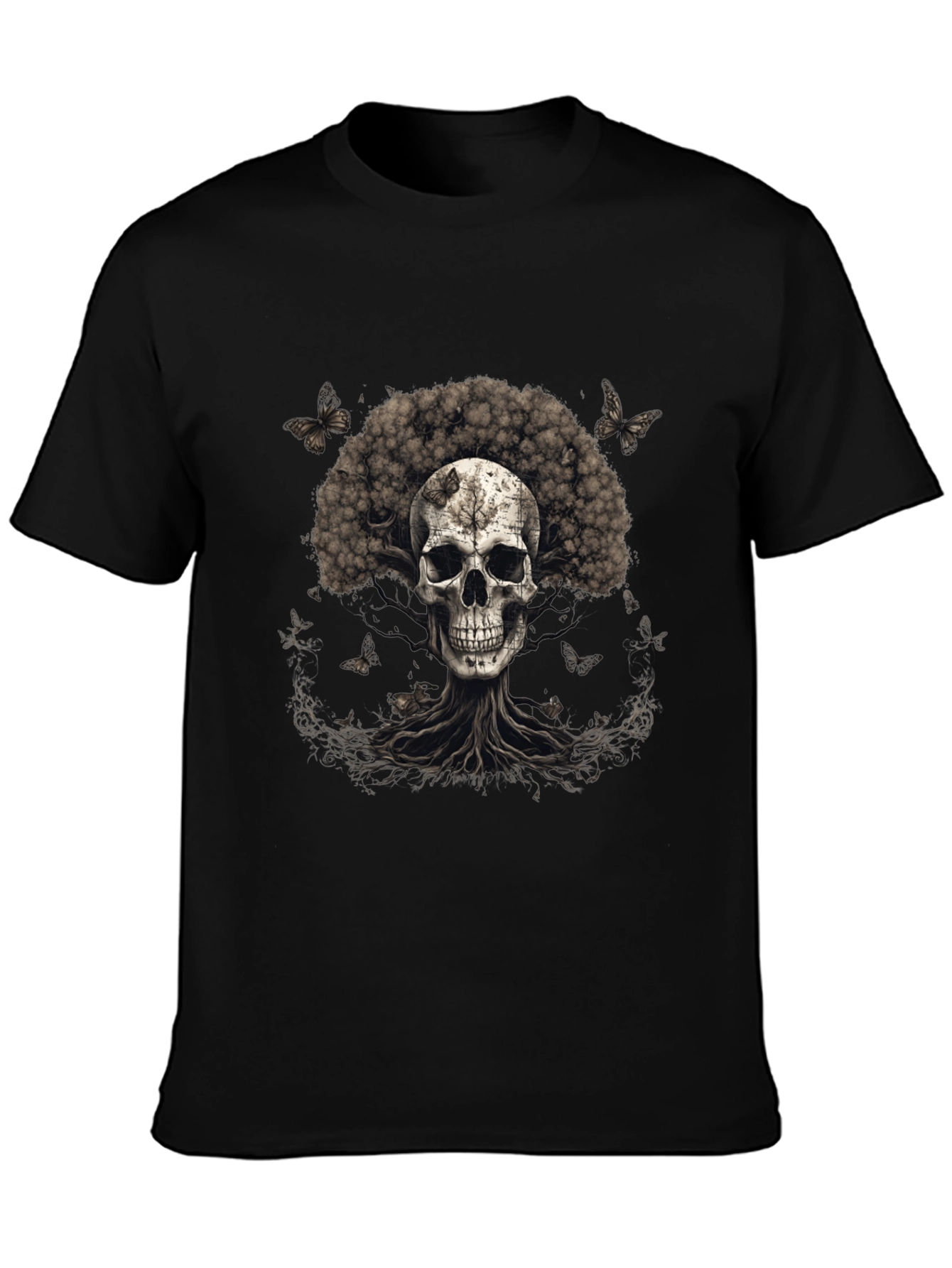 Skull & Tree Graphic Tee - Dark Aesthetic