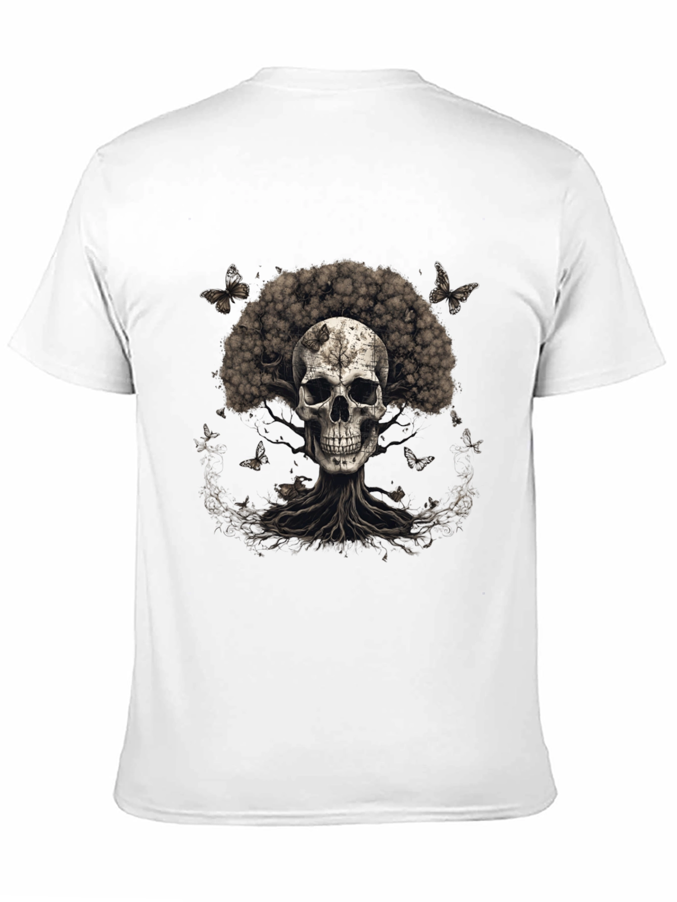 Skull & Tree Graphic Tee - Dark Aesthetic