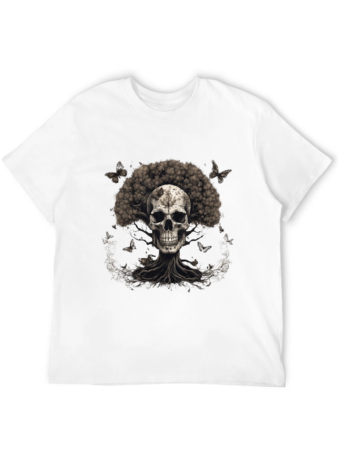 Skull & Tree Graphic Tee - Dark Aesthetic