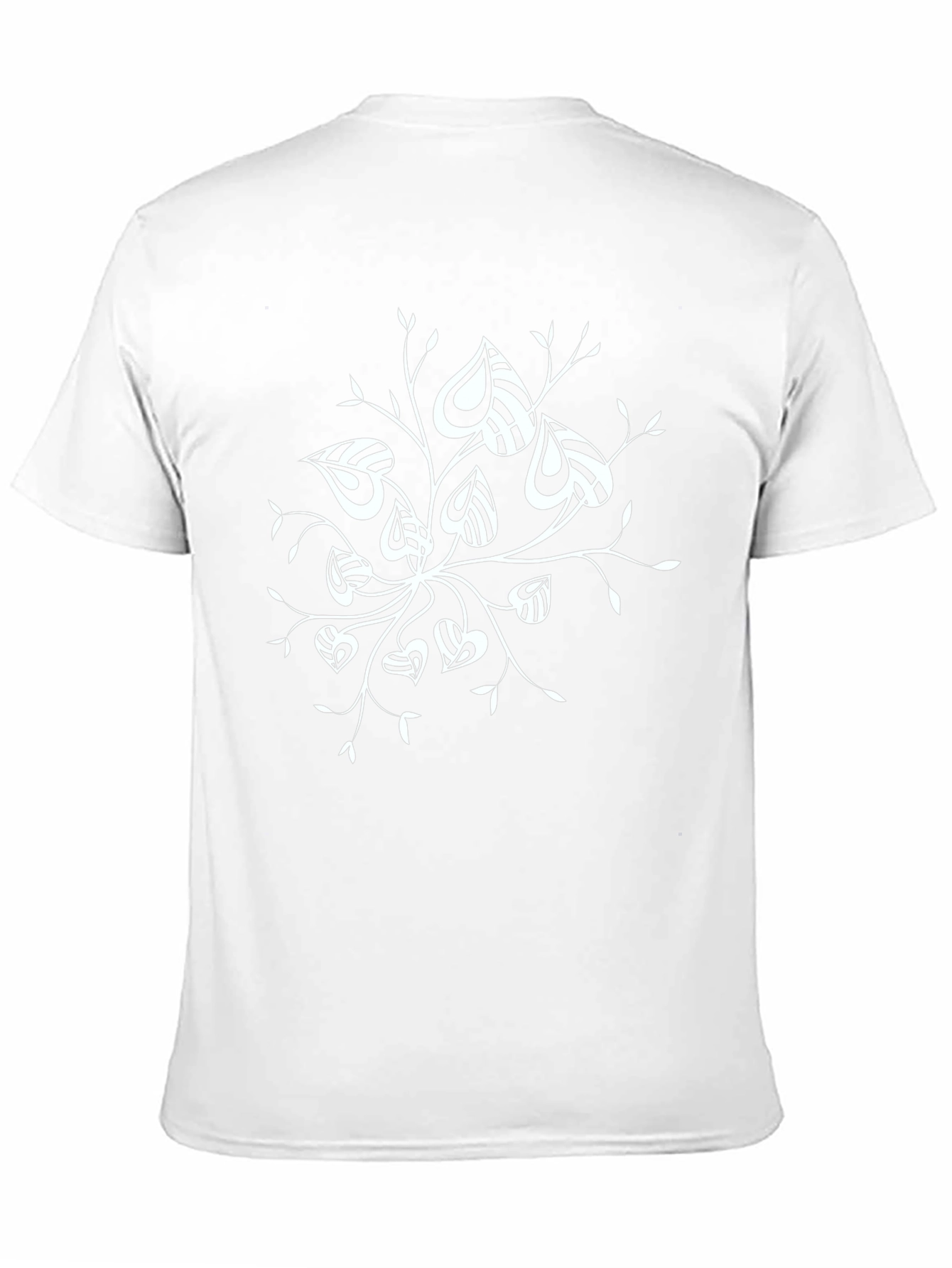 Stylish Black T-Shirt with Abstract Leaf Design