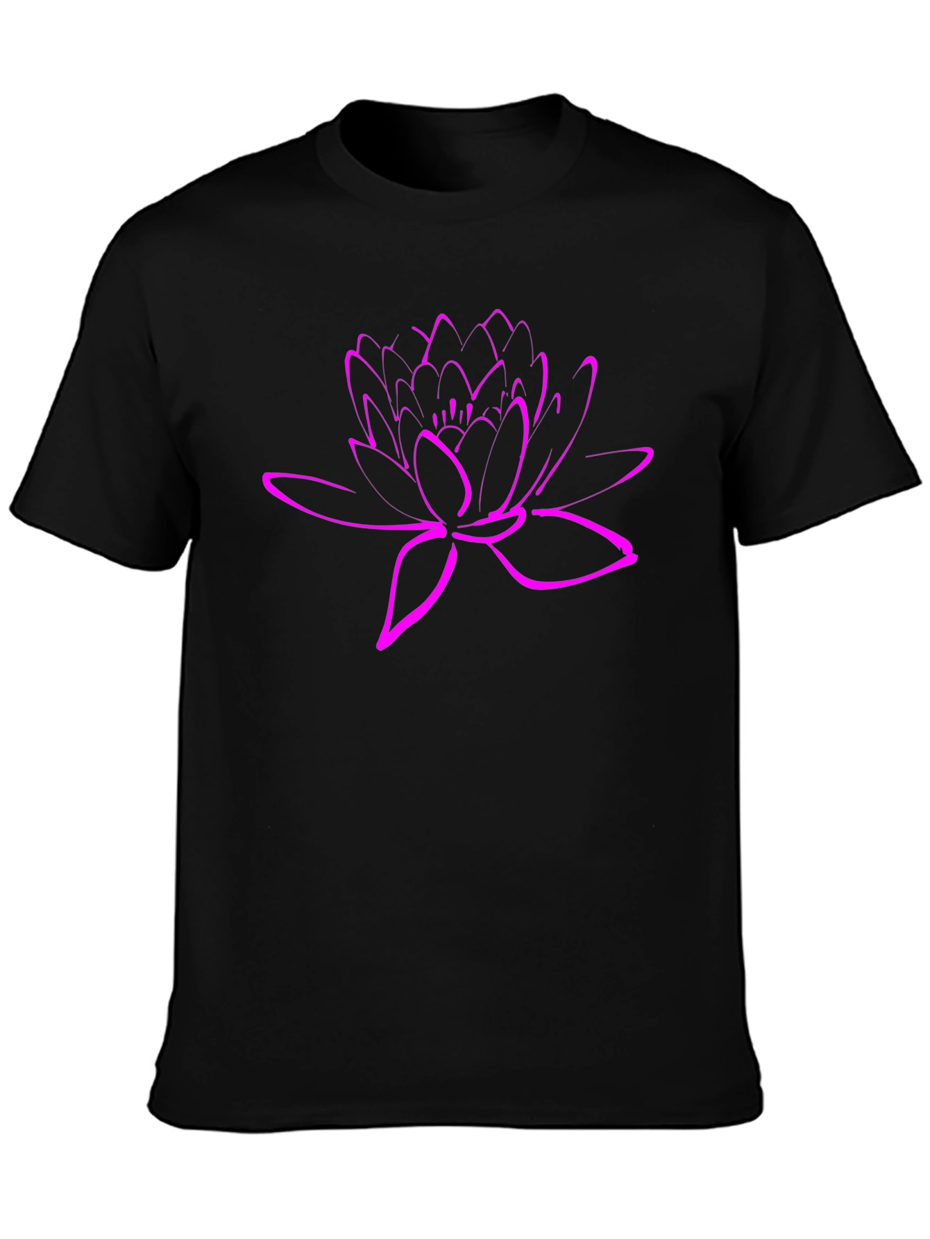 Lotus Flower Graphic Tee - Stylish Black T-Shirt