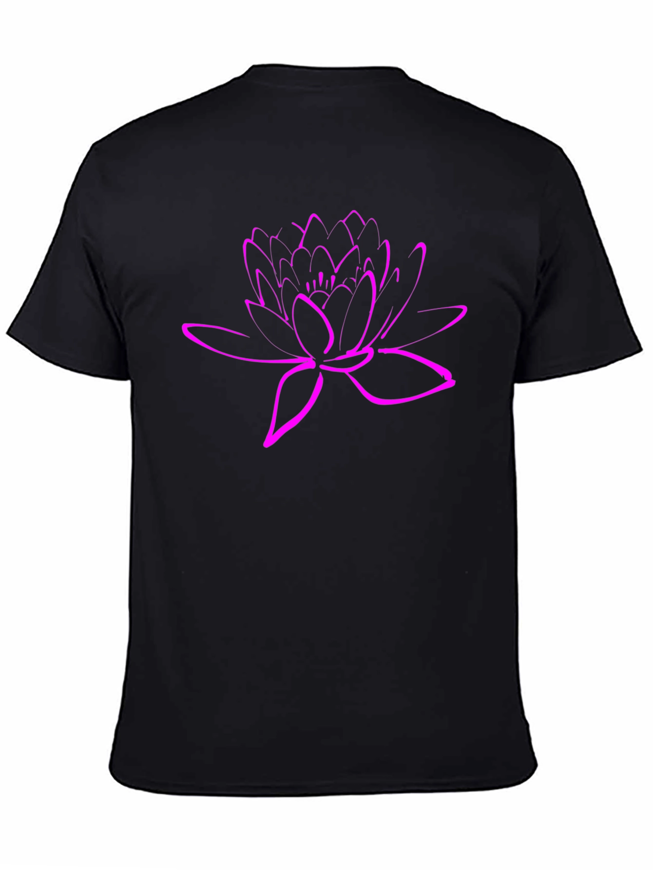 Lotus Flower Graphic Tee - Stylish Black T-Shirt