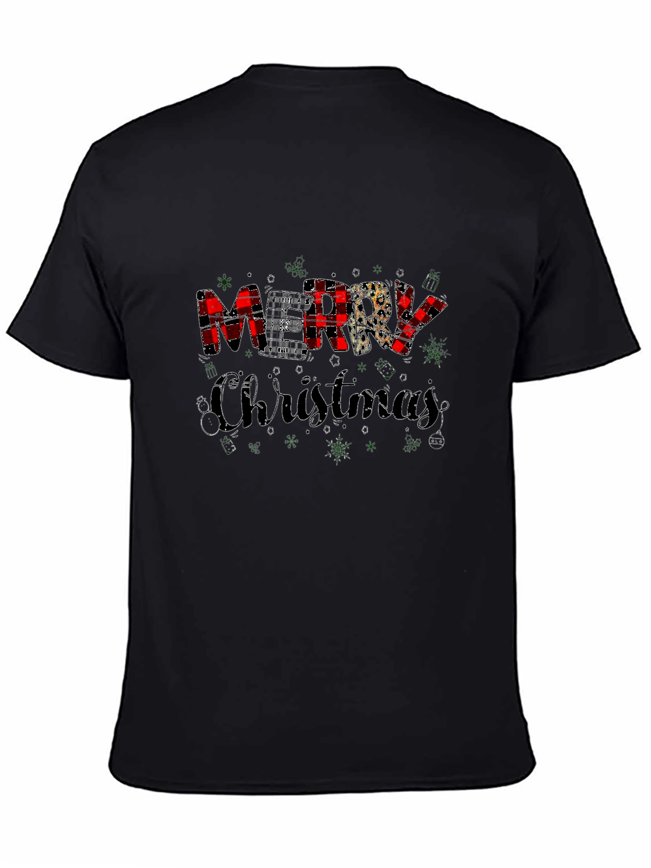 Merry Christmas Plaid Graphic Tee