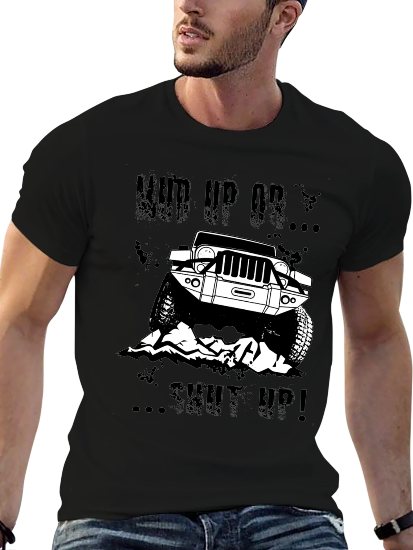 Mud Up Or Shut Up Black Graphic Tee
