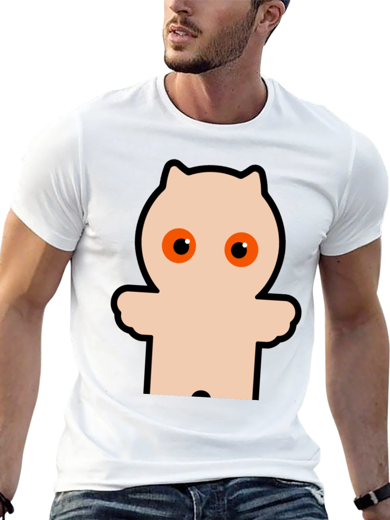 Funky Black Tee with Cartoon Owl Design
