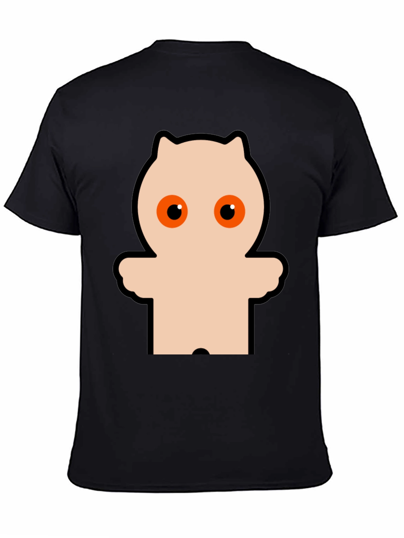 Funky Black Tee with Cartoon Owl Design