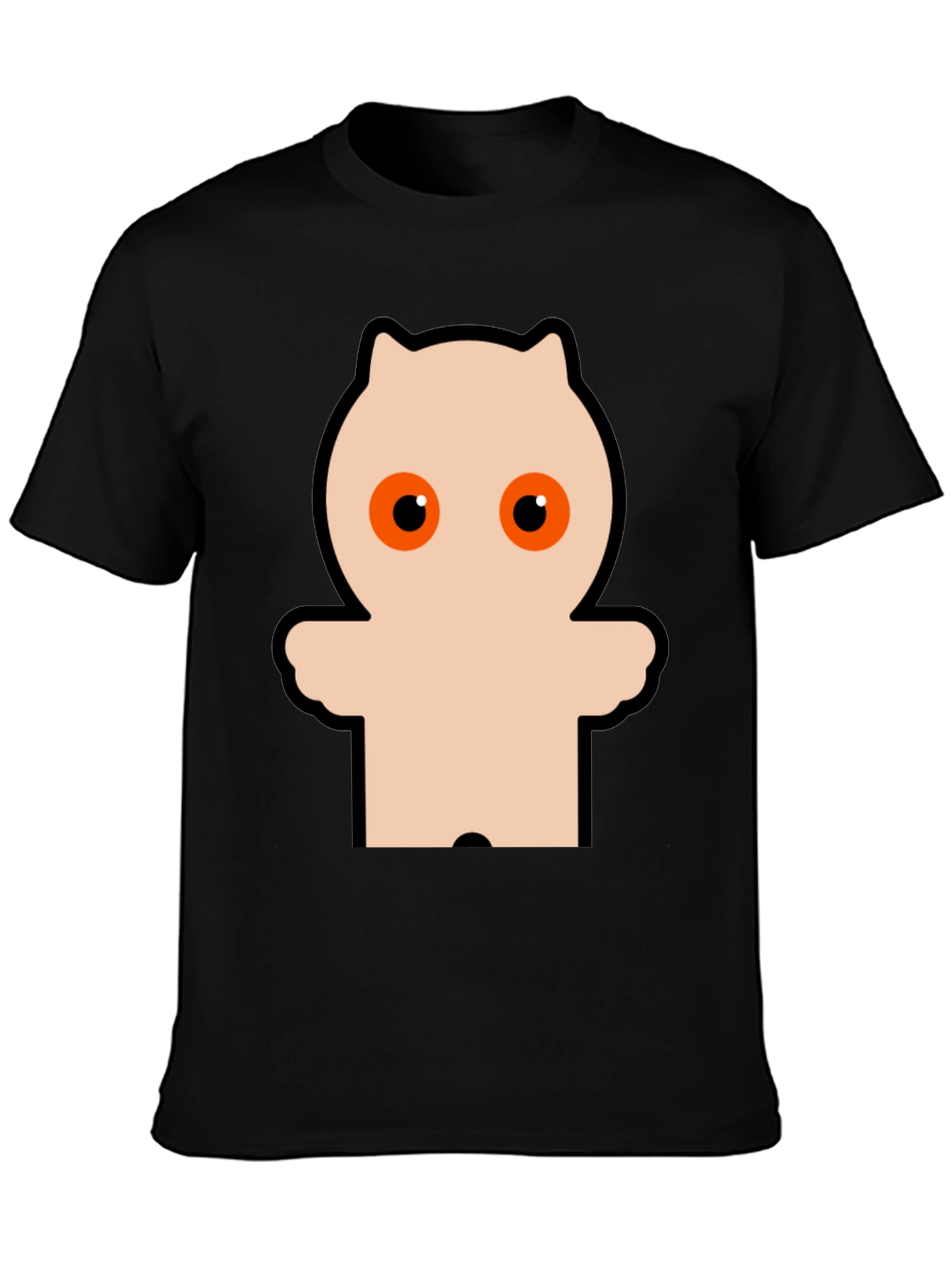 Funky Black Tee with Cartoon Owl Design
