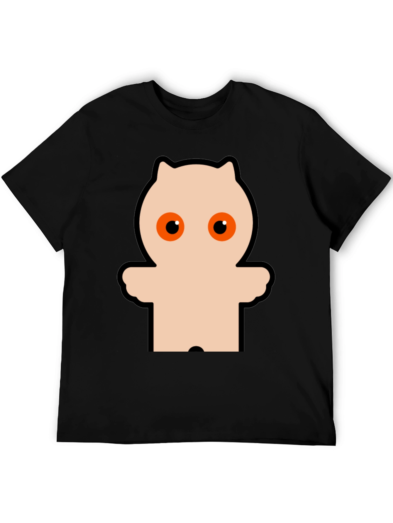 Funky Black Tee with Cartoon Owl Design