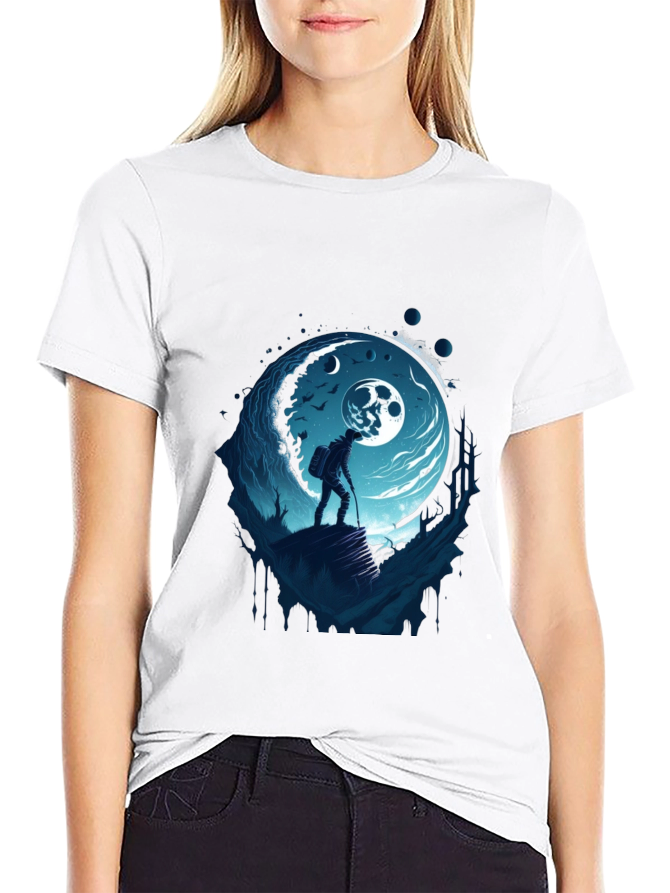Moonlit Hiker Graphic Tee - Adventure Awaits