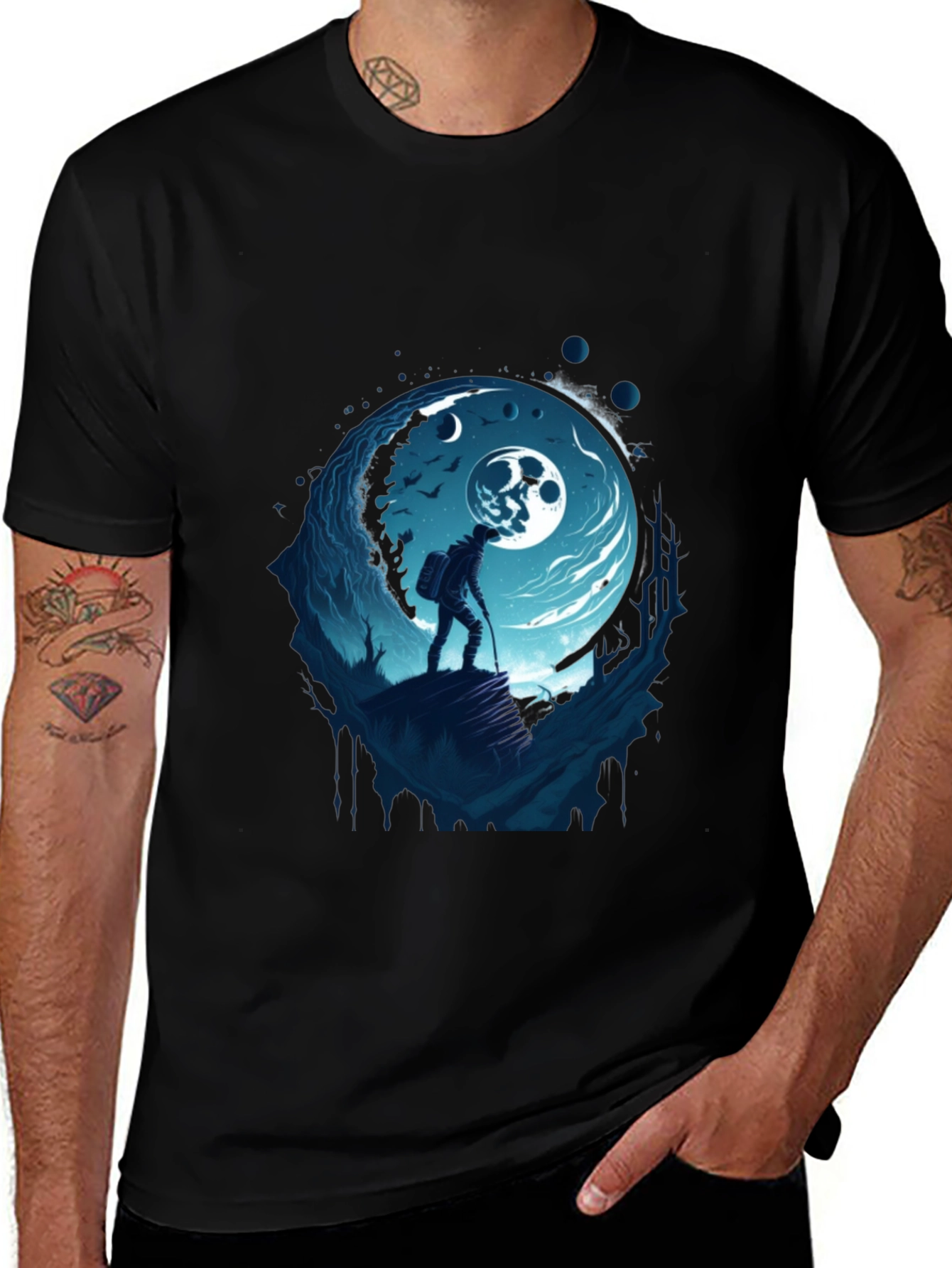 Moonlit Hiker Graphic Tee - Adventure Awaits