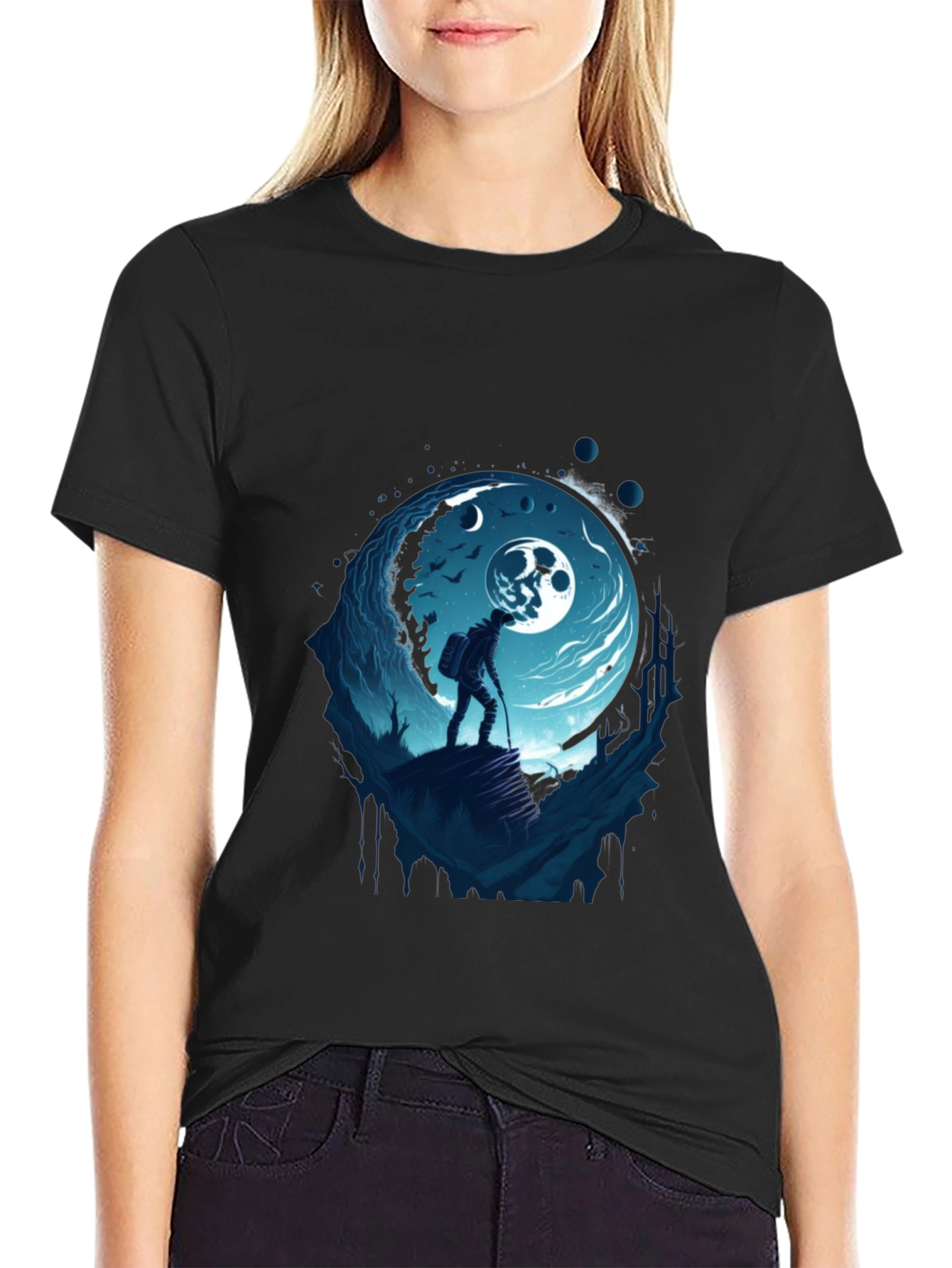 Moonlit Hiker Graphic Tee - Adventure Awaits