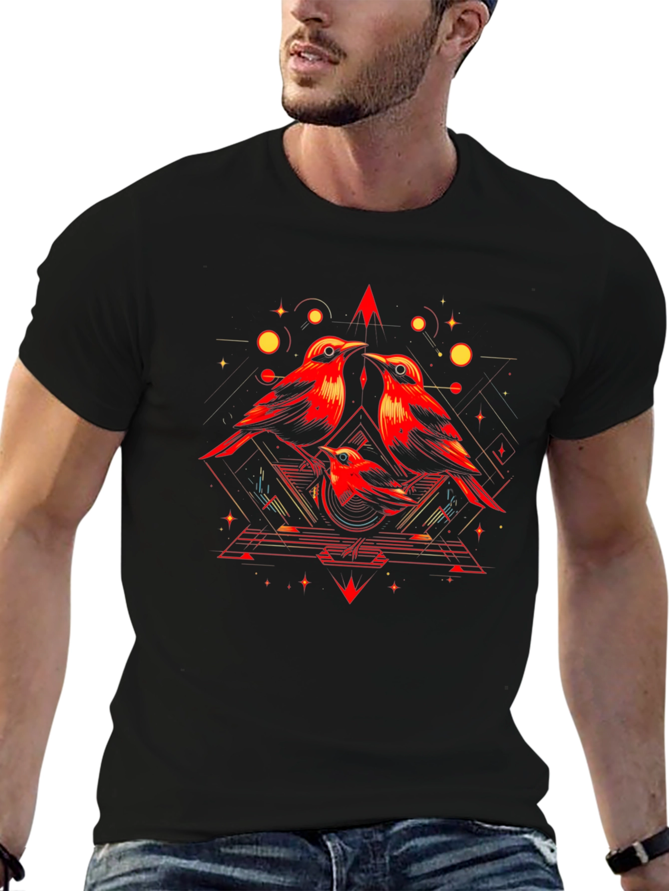 Geometric Bird T-Shirt - Modern Graphic Tee