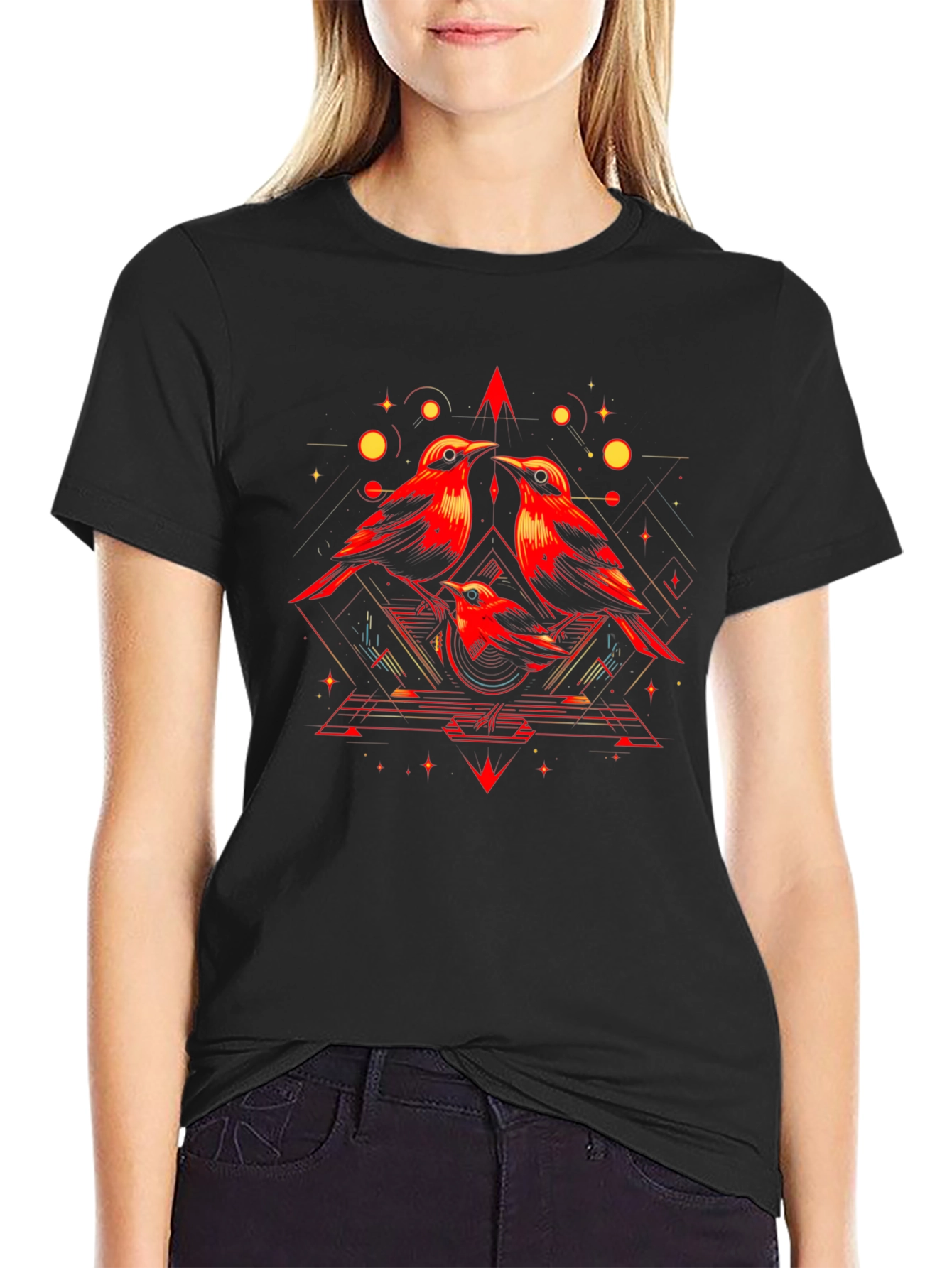 Geometric Bird T-Shirt - Modern Graphic Tee
