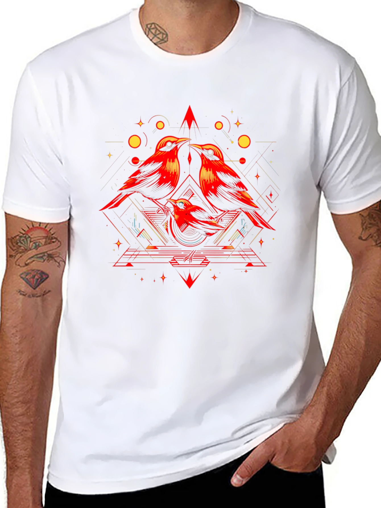 Geometric Bird T-Shirt - Modern Graphic Tee