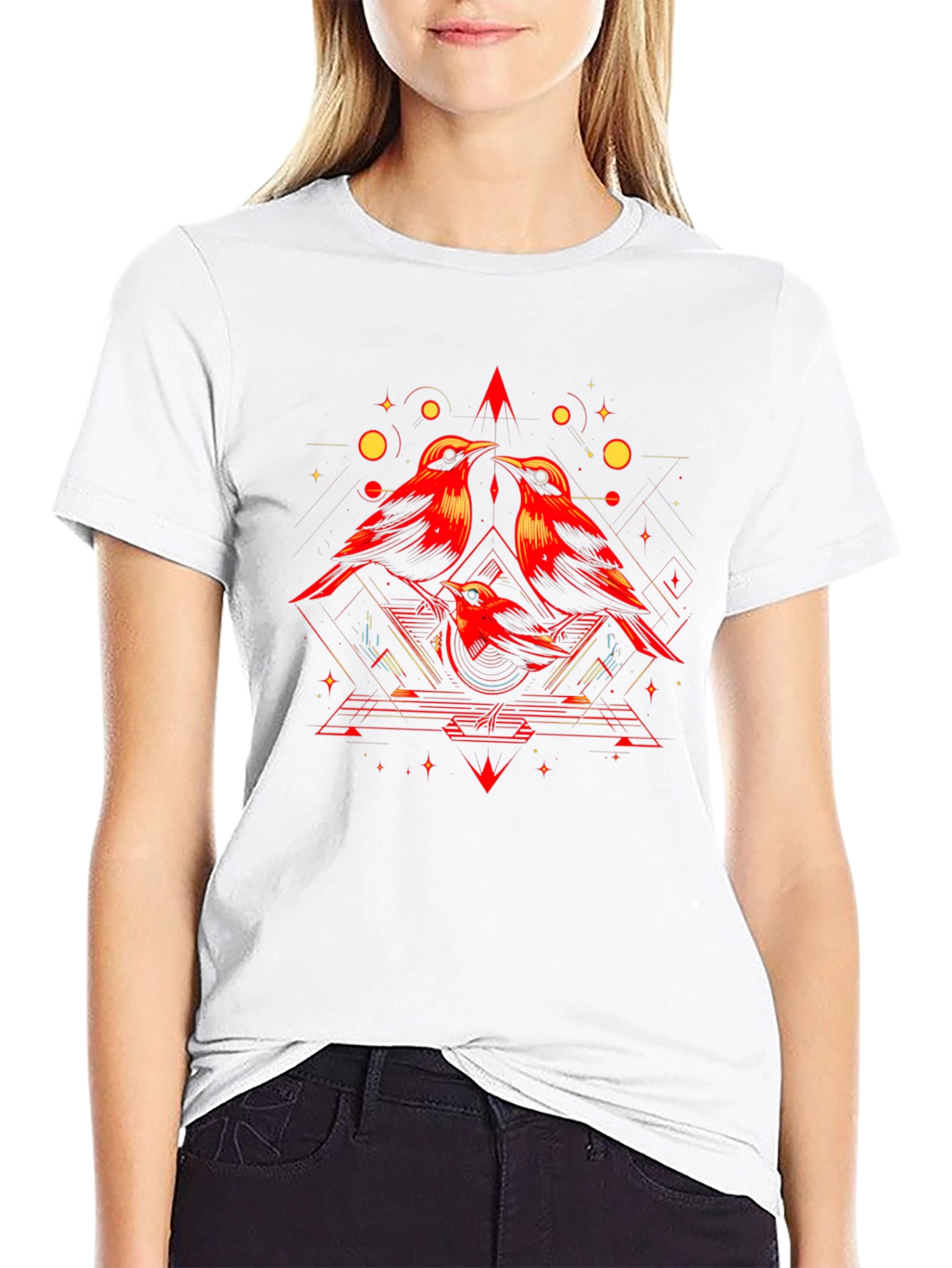 Geometric Bird T-Shirt - Modern Graphic Tee
