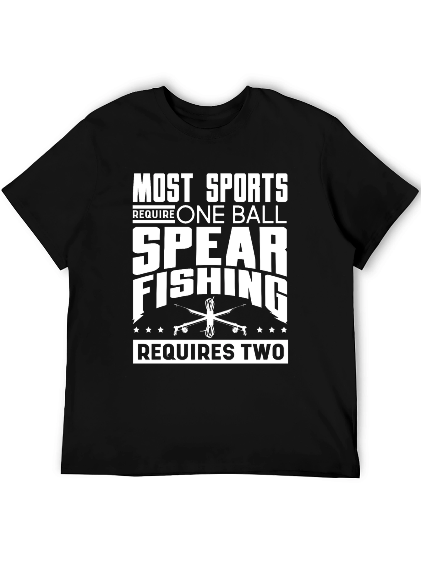 Spear Fishing Two Balls Graphic T-Shirt