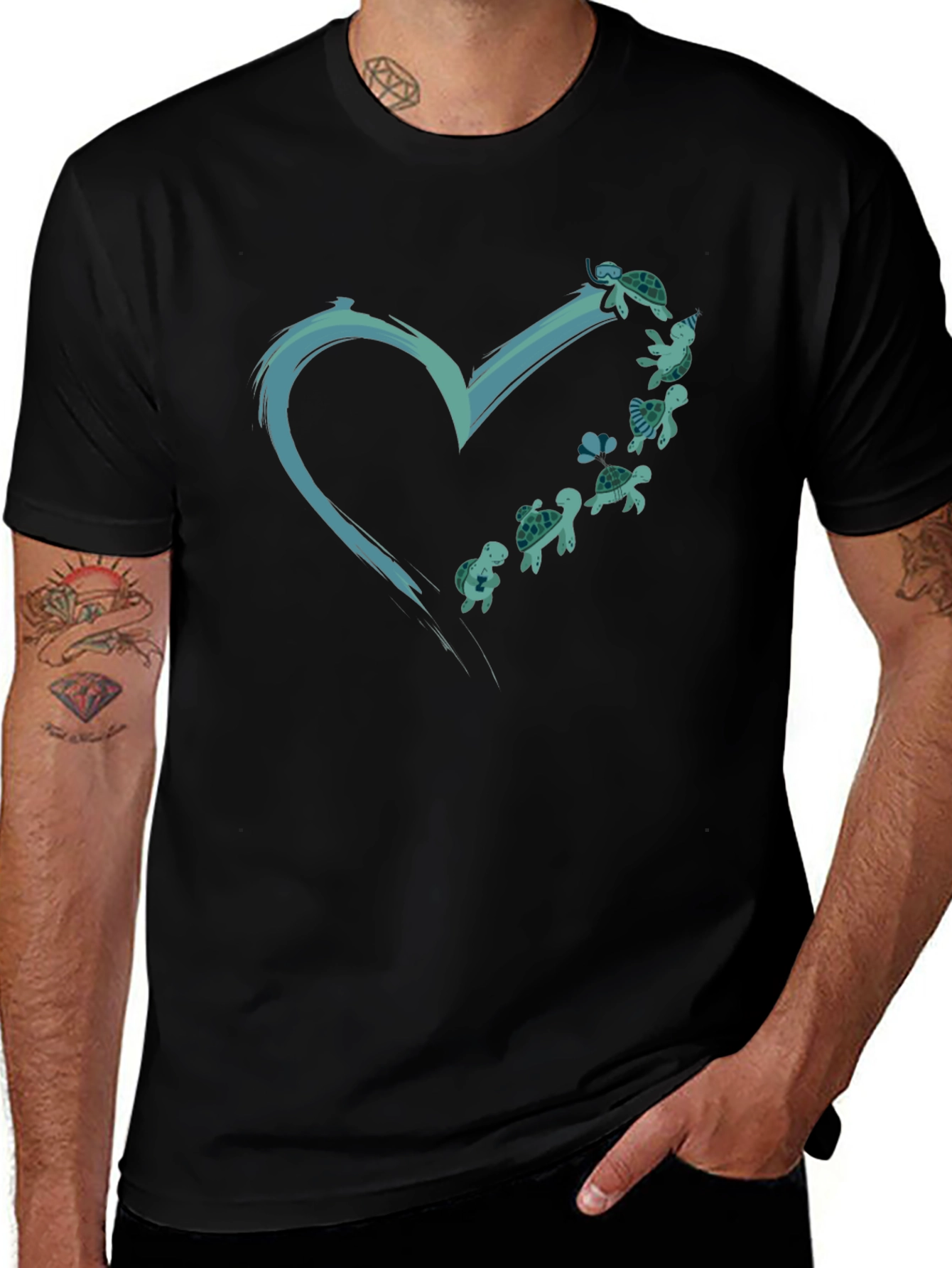 Sea Turtle Heart Graphic Tee